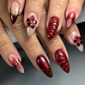 Unimax - Donailsart - Red 3D design Nails (1pcs)