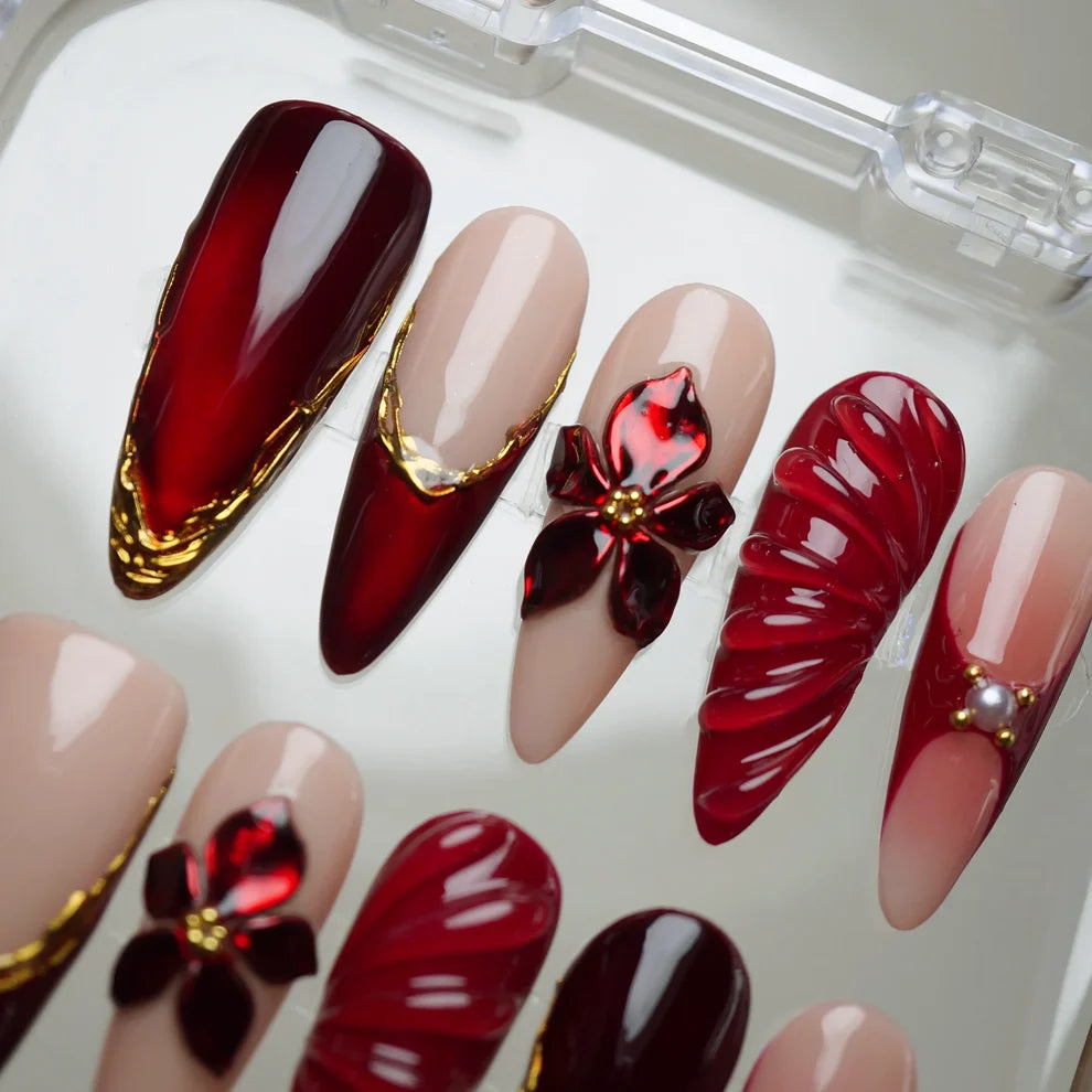 Unimax - Do Nails Art - Red 3D Design Nails (1pcs)
