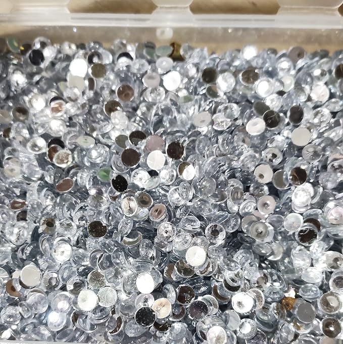 Rhinestone Round Shapes Crystal,2mm Stones for Jewellery Making/Decorating & Crafts-Pack of 1440pcs Stones (Silver)