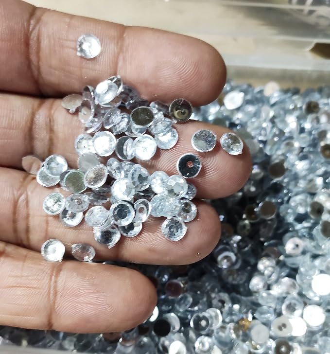 Rhinestone Round Shapes Crystal,2mm Stones for Jewellery Making/Decorating & Crafts-Pack of 1440pcs Stones (Silver)