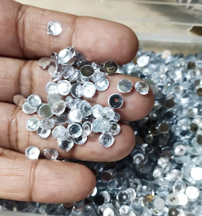 Rhinestone Round Shapes Crystal,2mm Stones for Jewellery Making/Decorating & Crafts-Pack of 1440pcs Stones (Silver)
