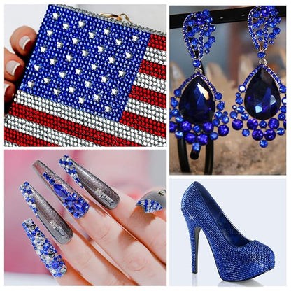 Flatback Rhinestone Royal Blue Flat Back Dance Costume DIY Rhinestones Nail Art Gem Jewel Diamond - SS6/50pcs