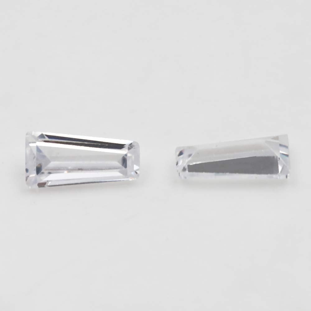 Tapered Baguette White Cubic Zirconia Stone Loose CZ Stones Synthetic Gemstone for Jewelry Making (20pcs/pack)