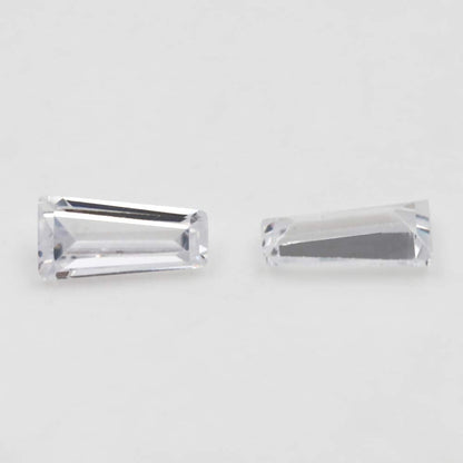 Tapered Baguette White Cubic Zirconia Stone Loose CZ Stones Synthetic Gemstone for Jewelry Making (20pcs/pack)