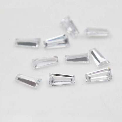 Tapered Baguette White Cubic Zirconia Stone Loose CZ Stones Synthetic Gemstone for Jewelry Making (20pcs/pack)