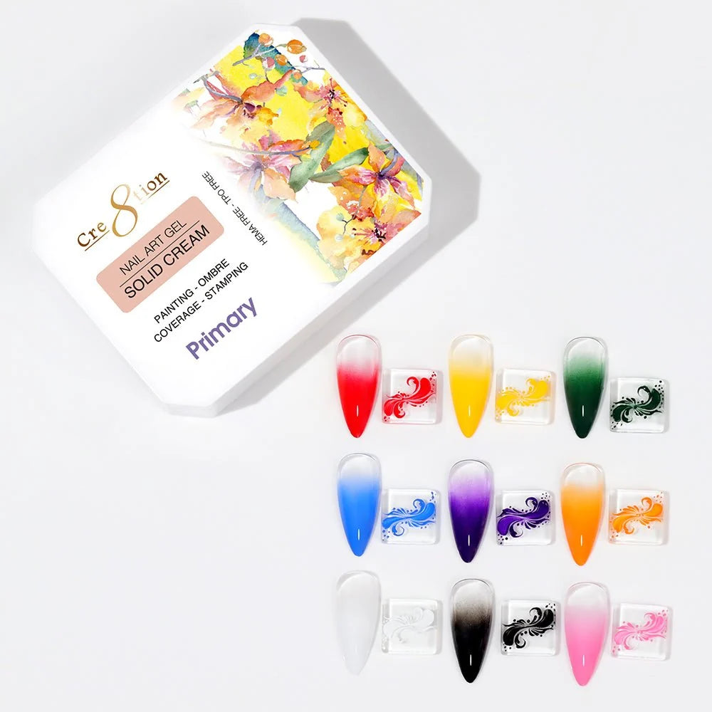 Cre8tion - Nail Art Gel - Solid Cream Collection - Primary