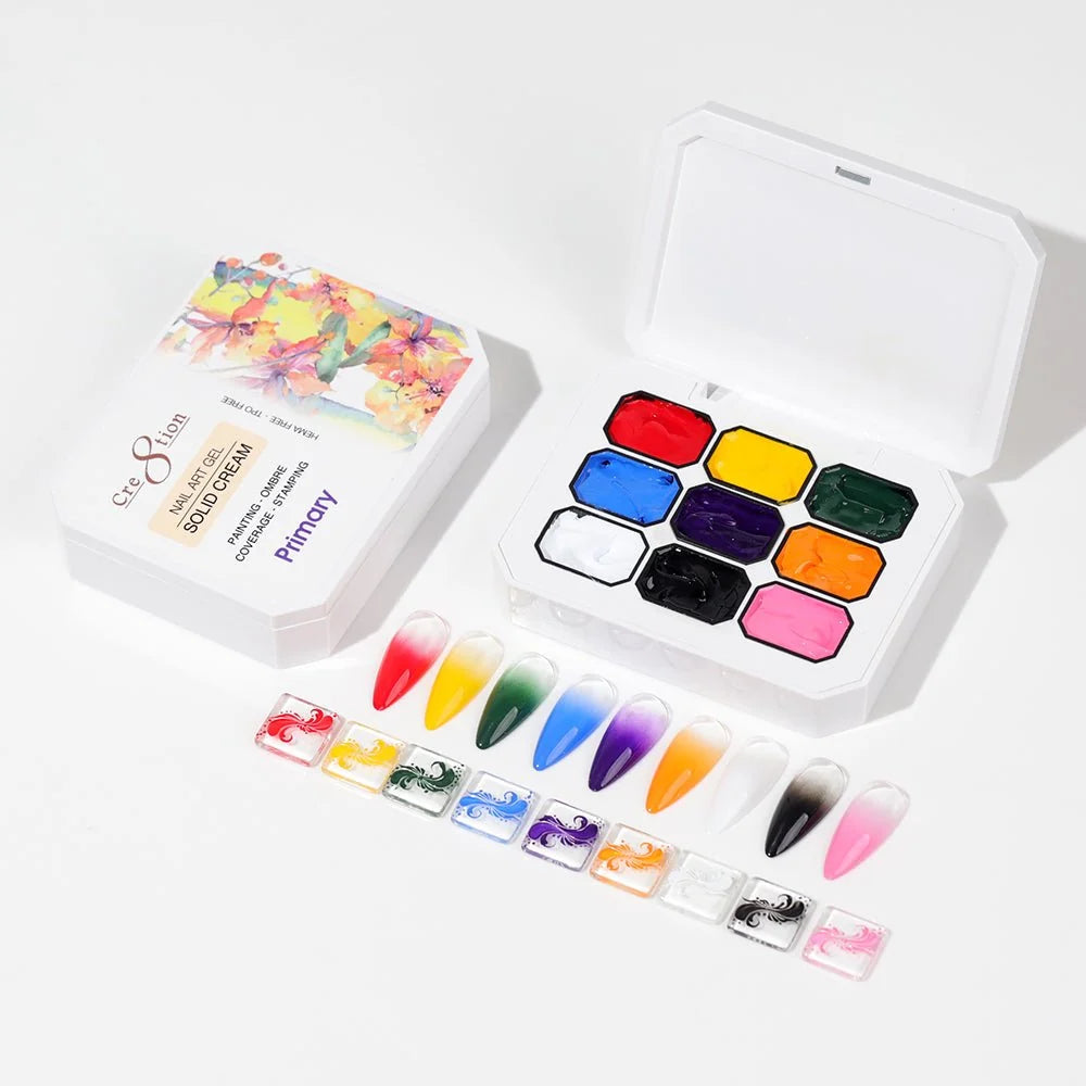 Cre8tion - Nail Art Gel - Solid Cream Collection - Primary