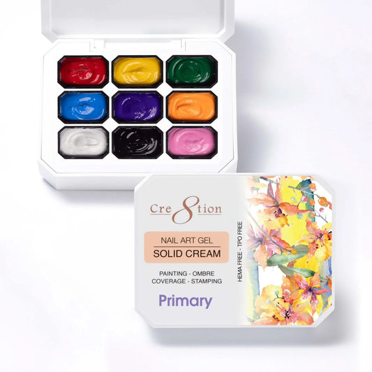 Cre8tion - Nail Art Gel - Solid Cream Collection - Primary