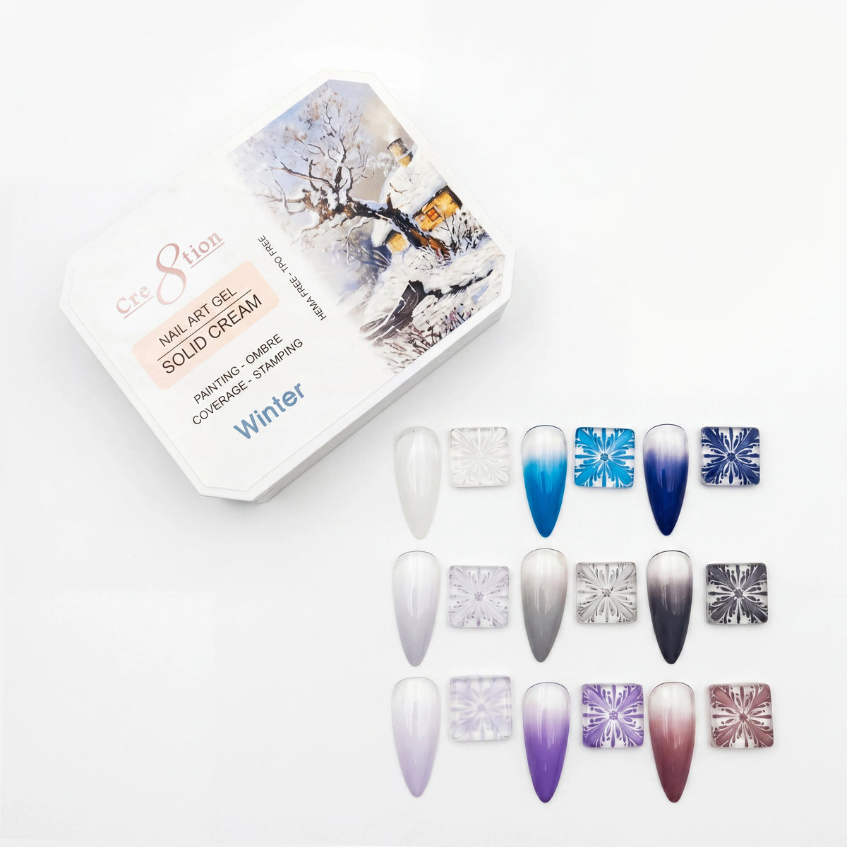 Cre8tion - Nail Art Gel - Solid Cream Collection - Winter