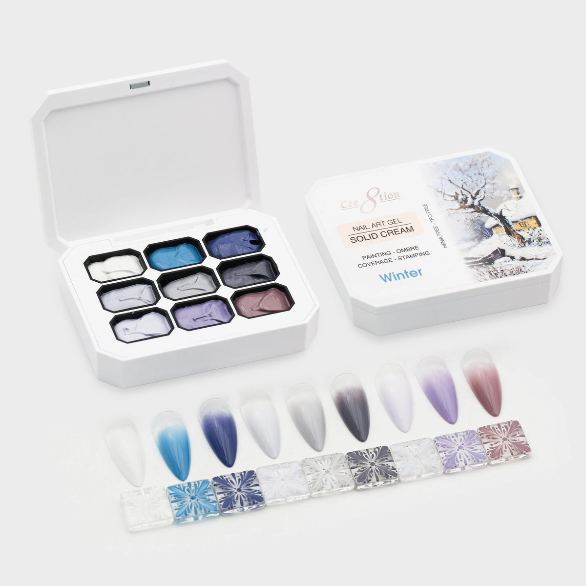 Cre8tion - Nail Art Gel - Solid Cream Collection - Winter