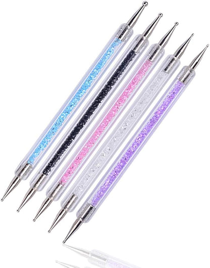Double Ended Dotting Pen Tool Nail Art Tip Dot Paint Manicure Tool (5Pcs)