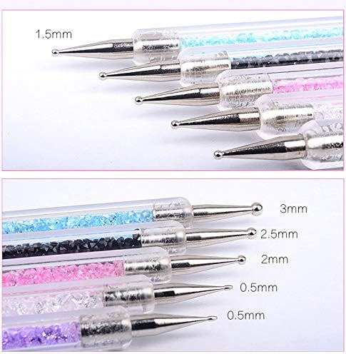 Double Ended Dotting Pen Tool Nail Art Tip Dot Paint Manicure Tool (5Pcs)