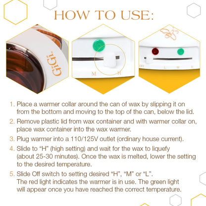 GiGi - Pro Wax Warmer - Hair Removal Wax Warmer, Multi-Purpose Warmer with Adjustable Temperature Control, for 14 oz. (Wax Can)