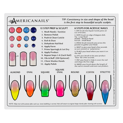 Mini Silicone Acrylic Application Nail Tech Training Mat