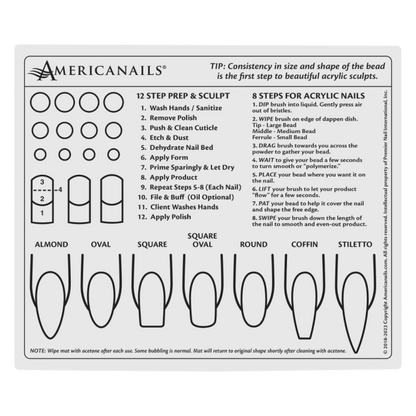 Mini Silicone Acrylic Application Nail Tech Training Mat