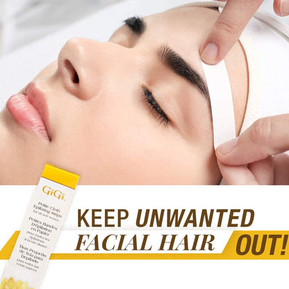 GiGi Waxing Strips for Hair Waxing/Hair Removal, Petite Cloth Strips - 100 Strips