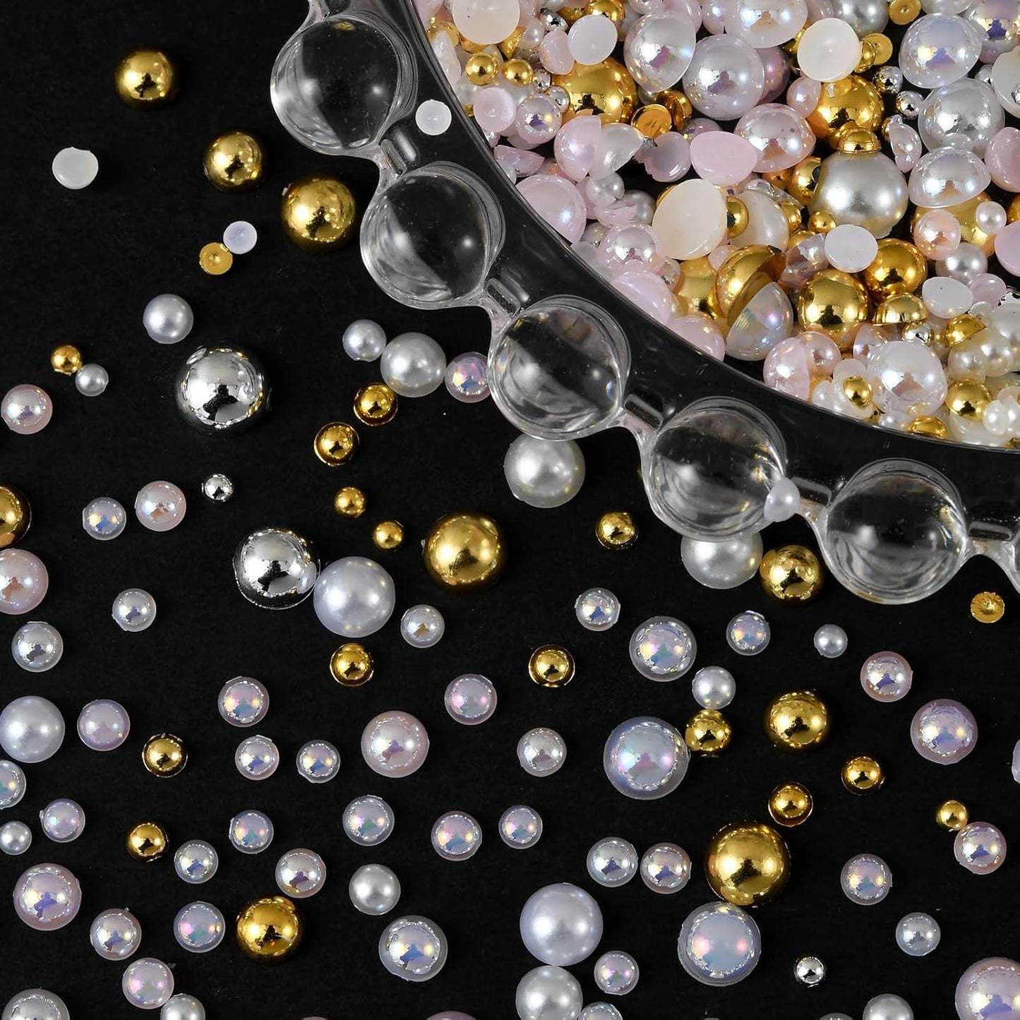 Nail Pearls, 3D Nail Charms, Flatback Pearls for Crafting, Charms for Nails Design (10000Pcs)