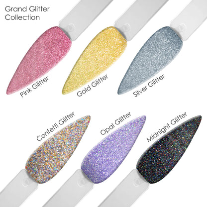 Americanails Colored Acrylic Powders | Grand Glitter Collection Kit