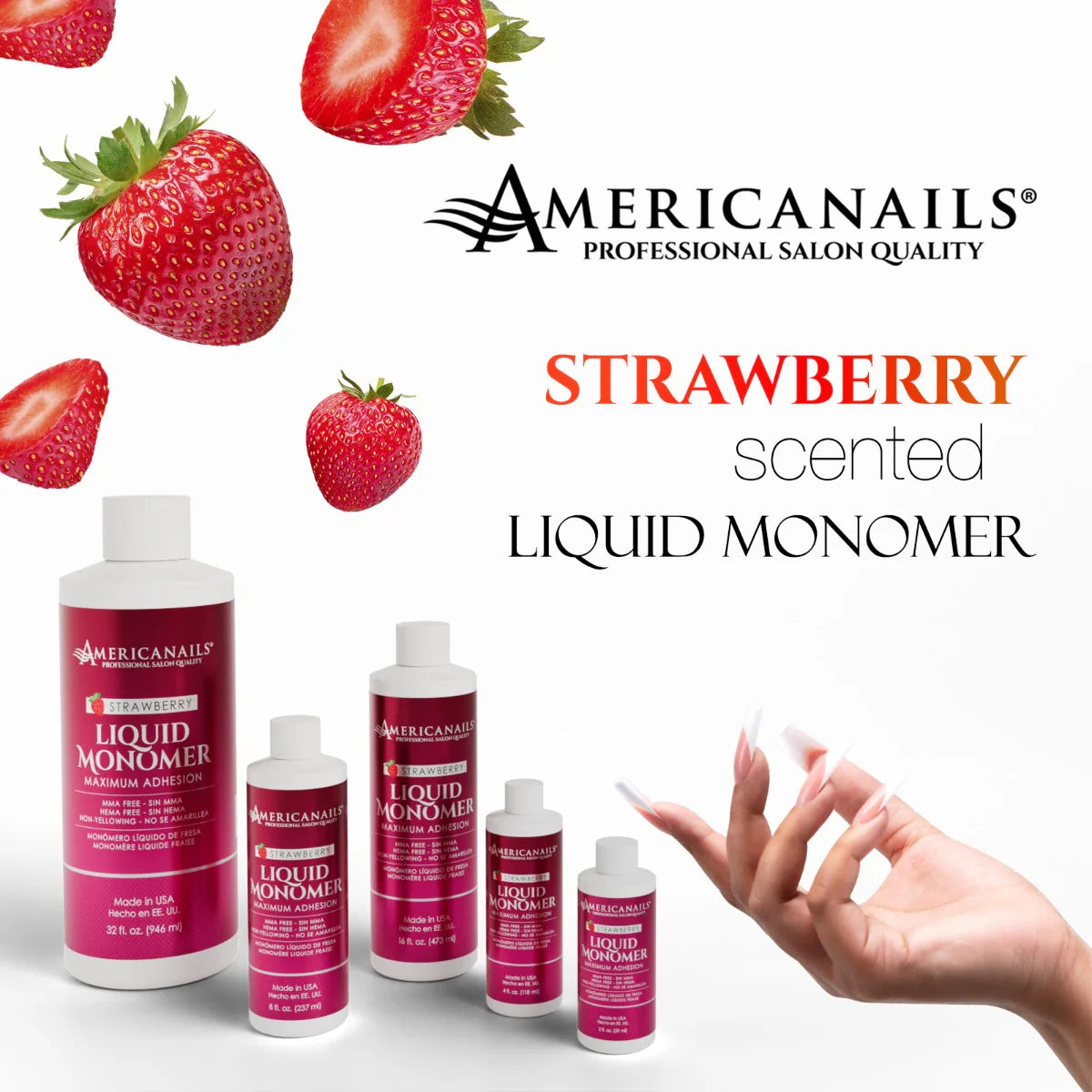 Americanails Strawberry Liquid Monomer 8oz
