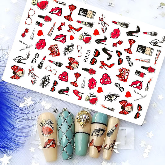Valentine's Day Nail Art Stickers Red(B-023)