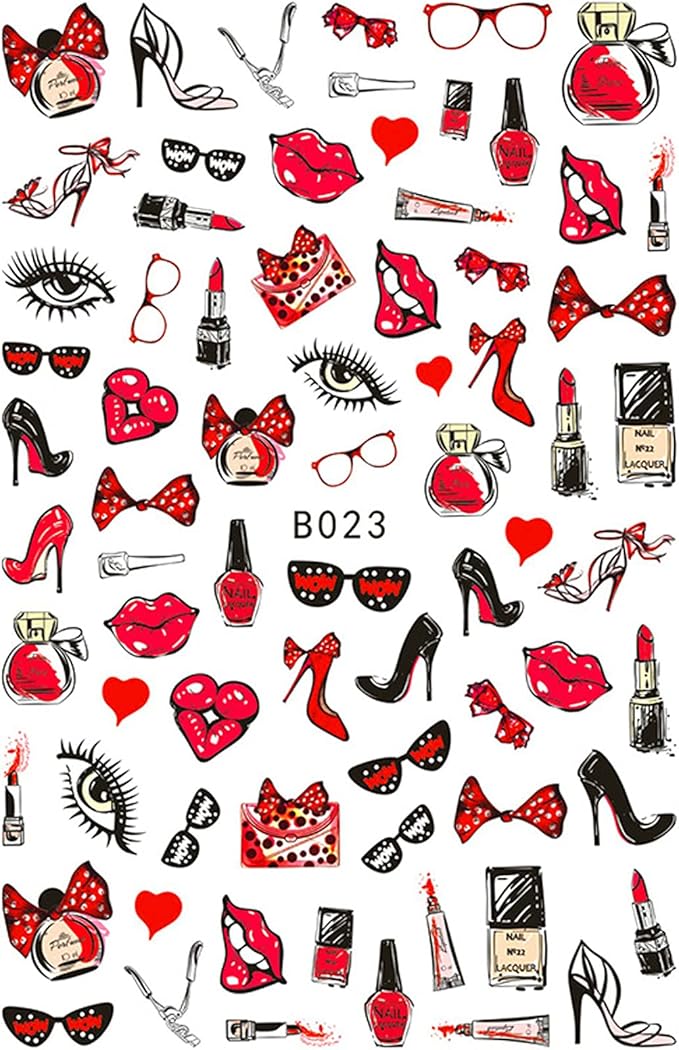 Valentine's Day Nail Art Stickers Red(B-023)