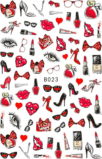 Valentine's Day Nail Art Stickers Red(B-023)