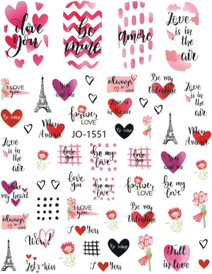 Romantic Valentines Day Nails Love Decals (Z-D5297)