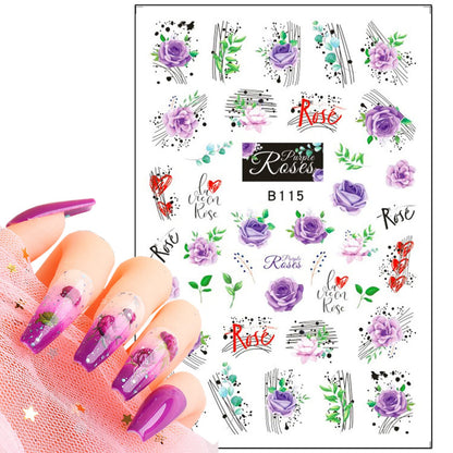 Flowers Nail Art Stickers(B-115)