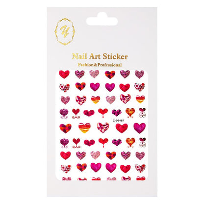 Nail Stickers Different Colors and Shaped Hearts - (Z-D5465)