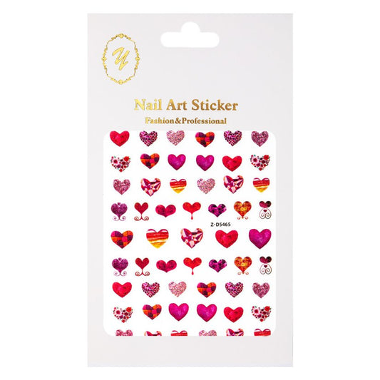 Nail Stickers Different Colors and Shaped Hearts - (Z-D5465)