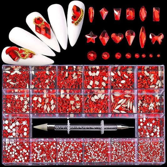 Nail Art Rhinestones(Color- Red)(#05)