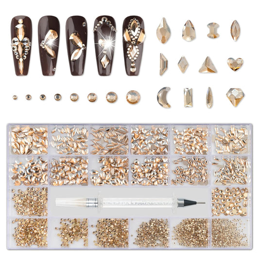 Nail Art Rhinestones (Color- Gold)(#06)
