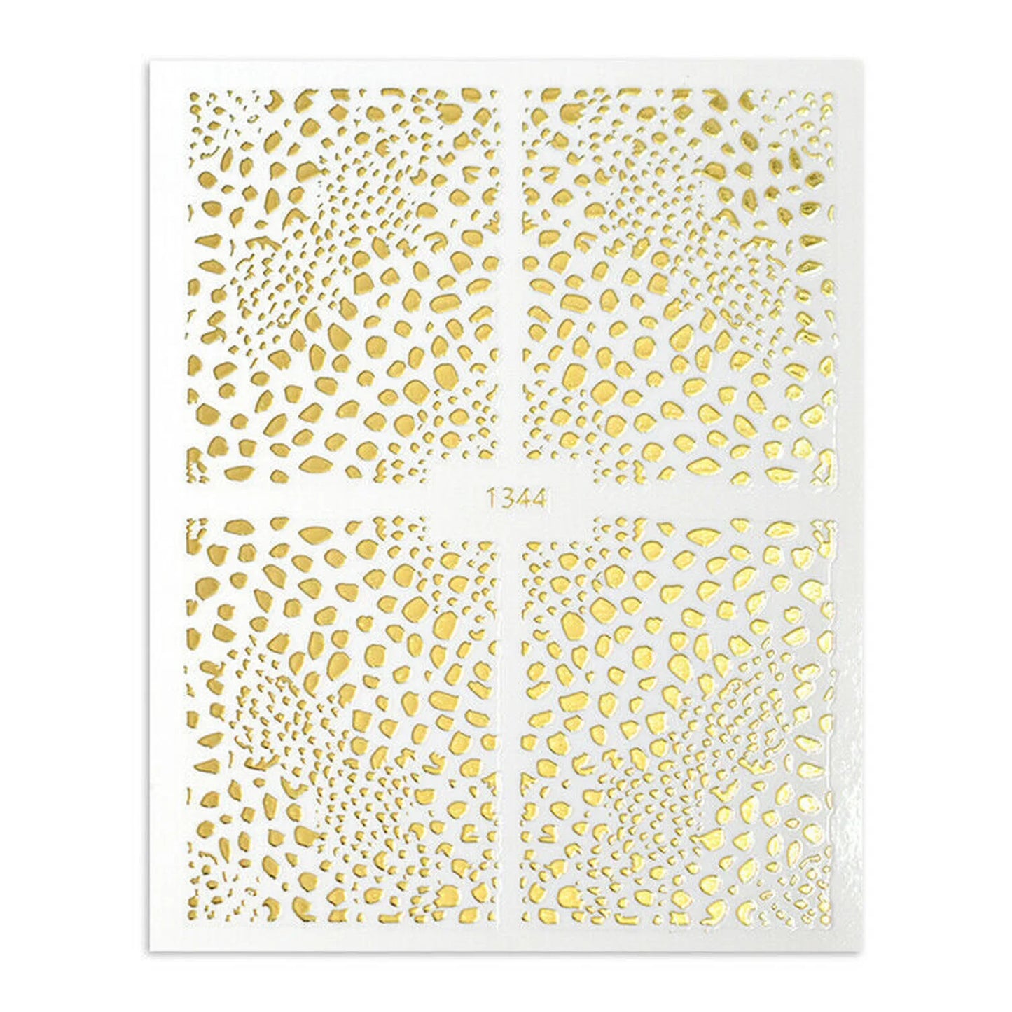 3D Rose Gold/Gold/Silver/Multicolour Shiny Nail Stickers Leopard Pattern Adhesive Decal Slider Manicure Art Tools (1344)
