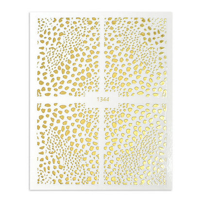 3D Rose Gold/Gold/Silver/Multicolour Shiny Nail Stickers Leopard Pattern Adhesive Decal Slider Manicure Art Tools (1344)