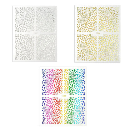 3D Rose Gold/Gold/Silver/Multicolour Shiny Nail Stickers Leopard Pattern Adhesive Decal Slider Manicure Art Tools (1344)