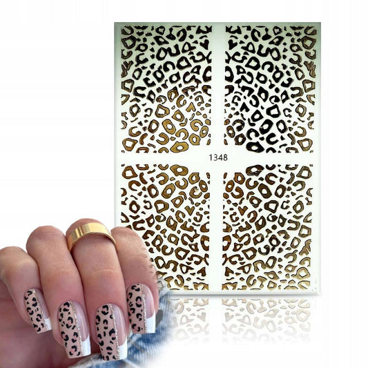 leopard nail stickers(1348)colors-Gold/Rose Gold/Silver/Rainbow