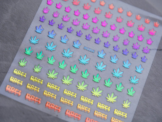 Pot Weed Marijuana Nail Sticker/ Cannabis Leaves DIY Tips Peel off sticker for nail art(126)