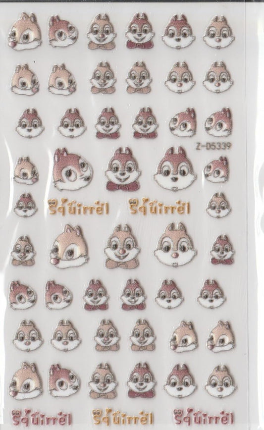 5D Self-Adhesive Nail Art Stickers - Squirrel (Z-D5339)