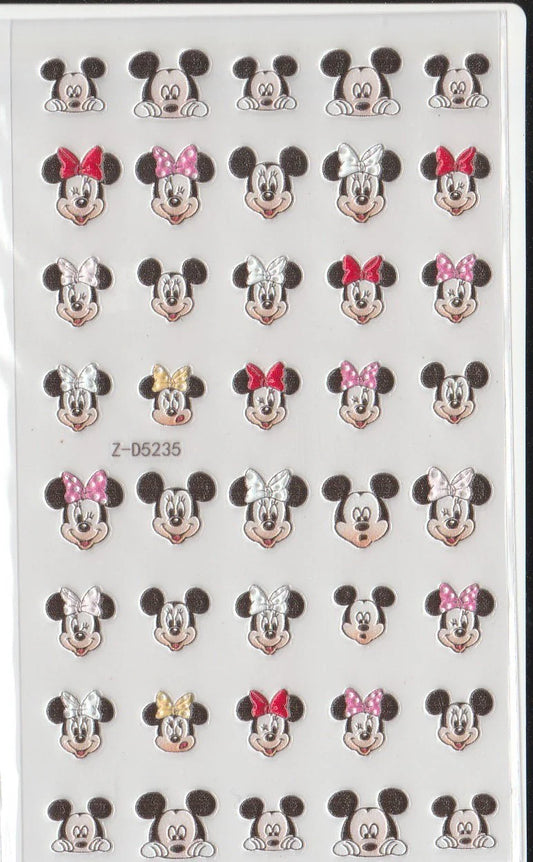 5D Mickey Mouse Nail Art / Minnie Nail Stickers / Cute Cartoon Nail Decals / Disneyworld Nail Mouse Nail Decals Mouse Nail Art Stickers(Z-D5235)