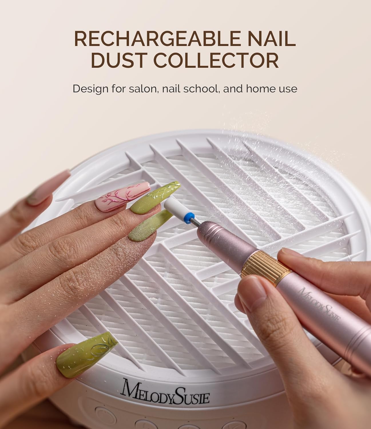 MelodySusie Rechargeable Nail Dust Collector (Pink)