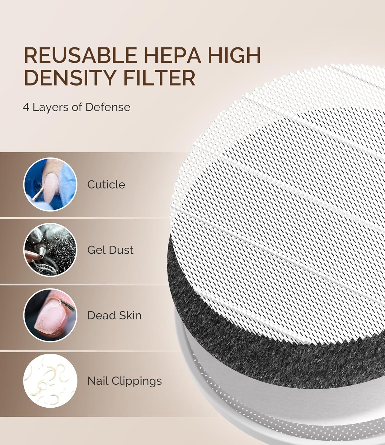 MelodySusie Rechargeable Nail Dust Collector (Pink)