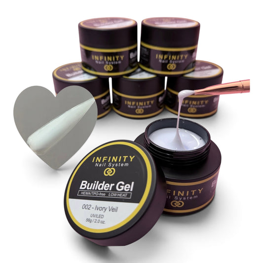INFINITY - Builder Gel-HEMA/TPO-free Low Heat #002 (Ivory Veil) 2.0oz