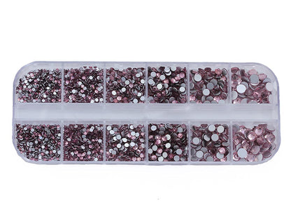 Rhinestones Flatback for Bedazzling,Small to Big Rhinestones Diamonds Kit, Flat Back Crystals Gems for Nail Art and Crafts, Clothes (Light Pink)