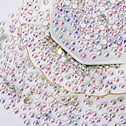 Rhinestones Flatback for Bedazzling,Small to Big Rhinestones Diamonds Kit, Flat Back Crystals Gems for Nail Art and Crafts, Clothes (Rainbow)