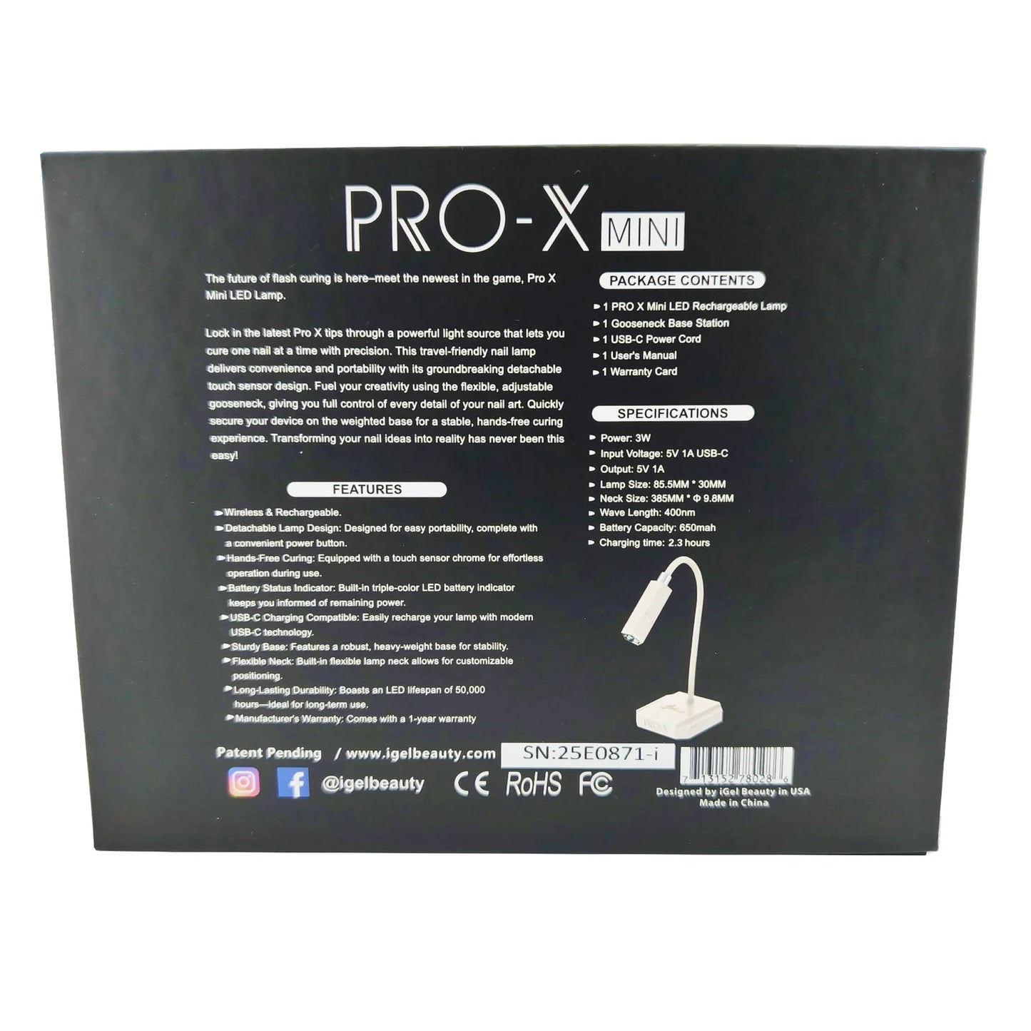 IGel Beauty Pro X Mini Wireless Flash Cure LED Lamp