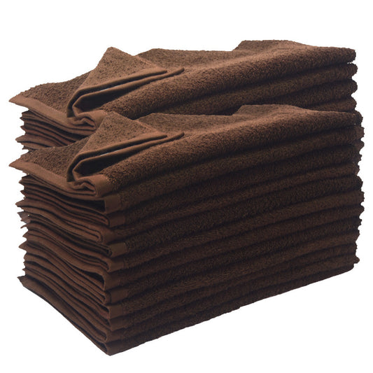H.F.DISTRO Towel (Dark Brown), Cotton, 16"x27", 12/Pack