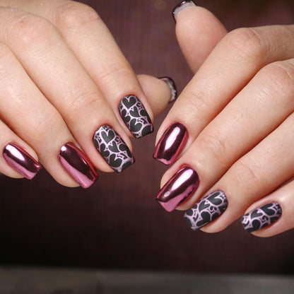 Chrome Rose Gold/Pink Nails