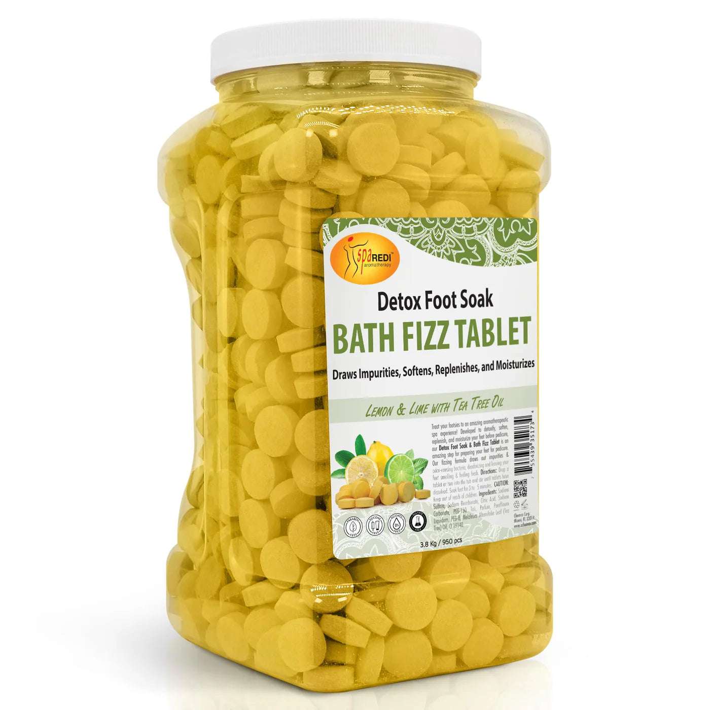 Spa Redi - Bath Fizz Tablets - Lemon & Lime (125 pcs)