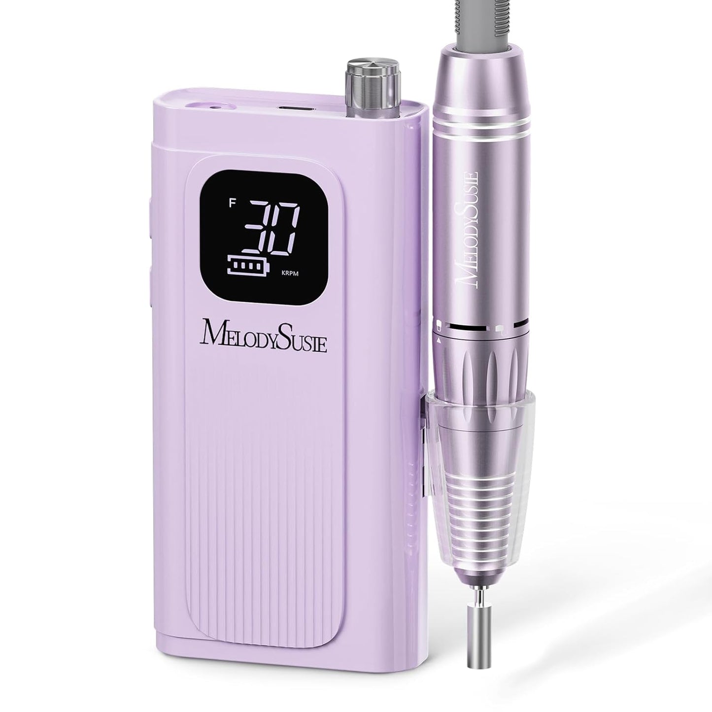 MelodySusie-Entry-Level Clip-On Cordless Essential Nail Drill, SC300F 30000RPM(Purple)