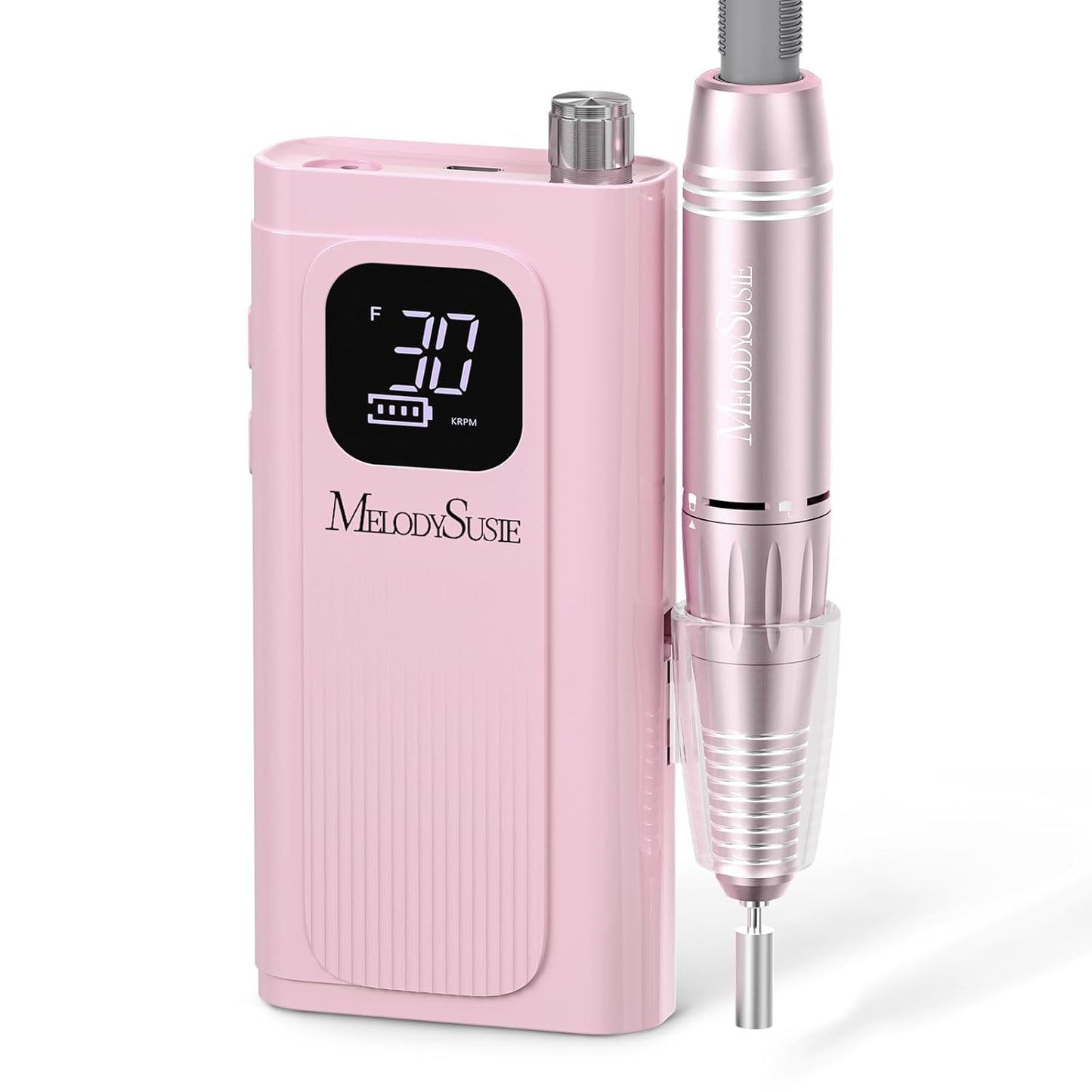 MelodySusie Entry-Level Clip-On Cordless Essential Nail Drill, SC300F 30000RPM(Pink)